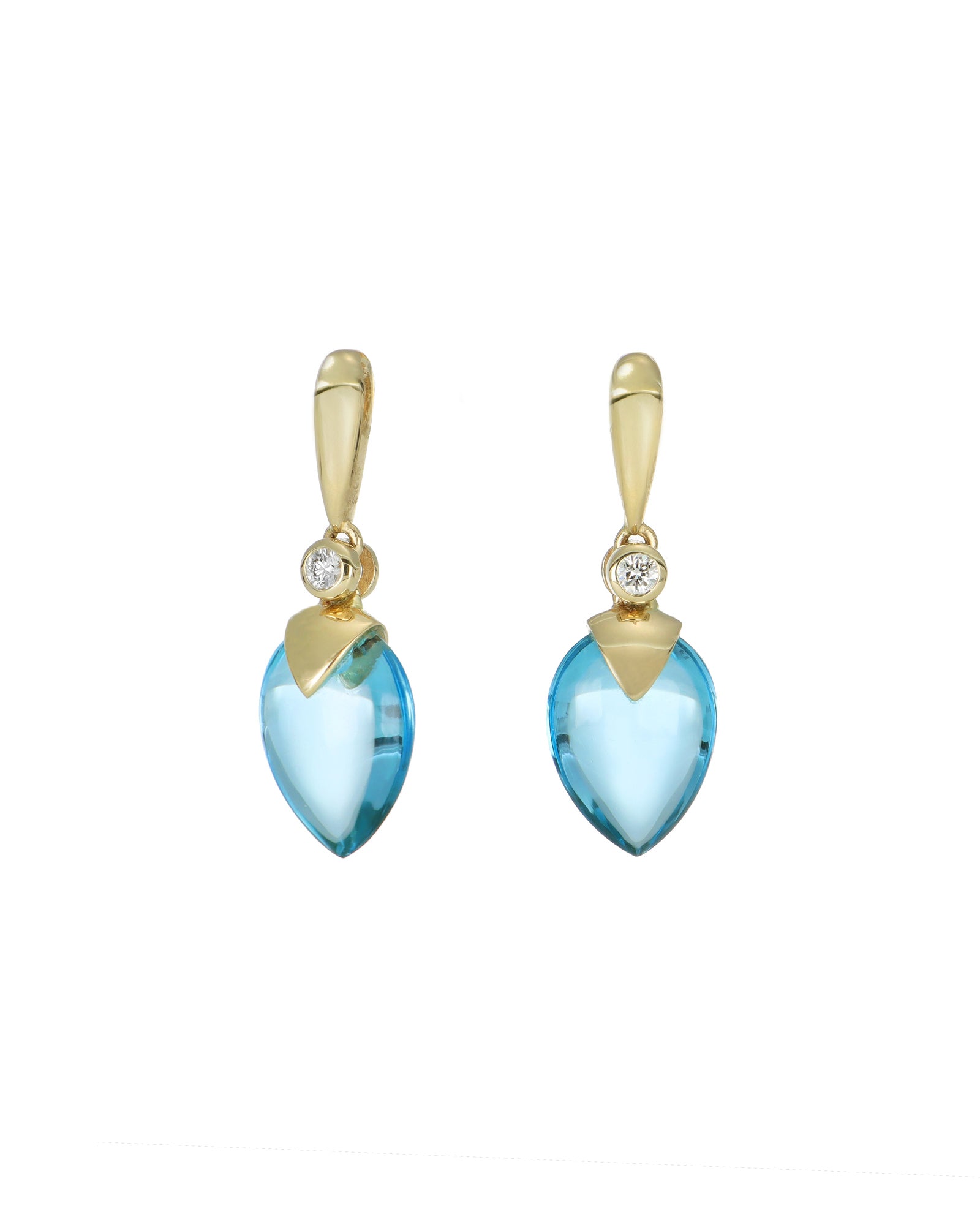Swiss Blue Topaz Pear Drop Earrings