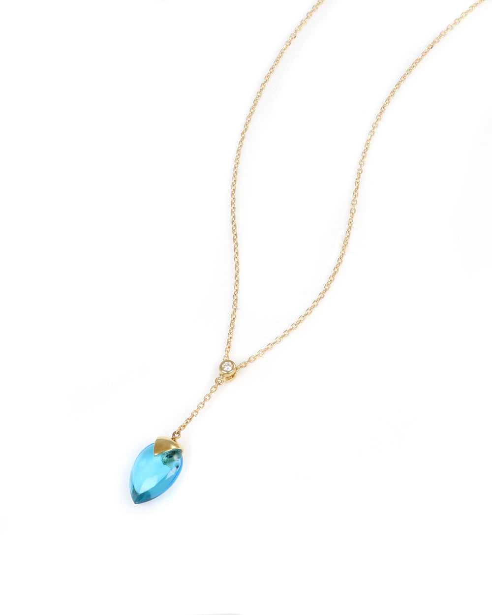 Smooth Topaz Pear "Y" Necklace