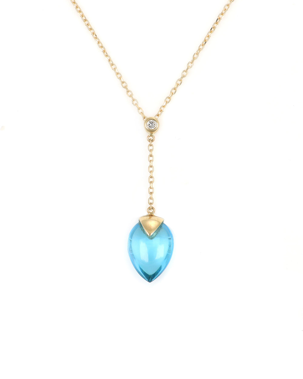 Smooth Topaz Pear "Y" Necklace
