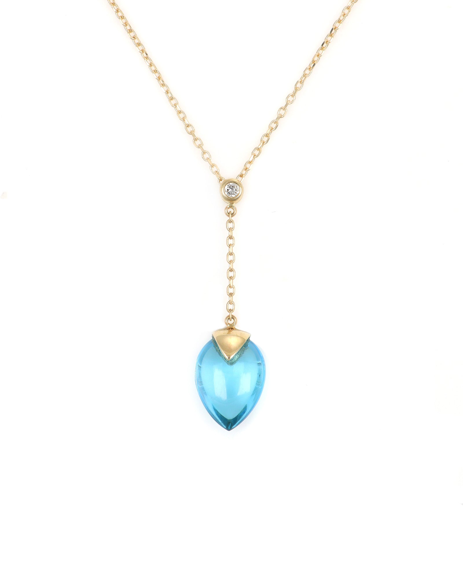 Smooth Topaz Pear "Y" Necklace