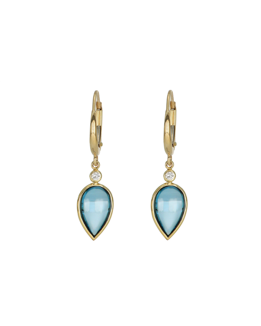 Diamond and London Blue Topaz Earrings