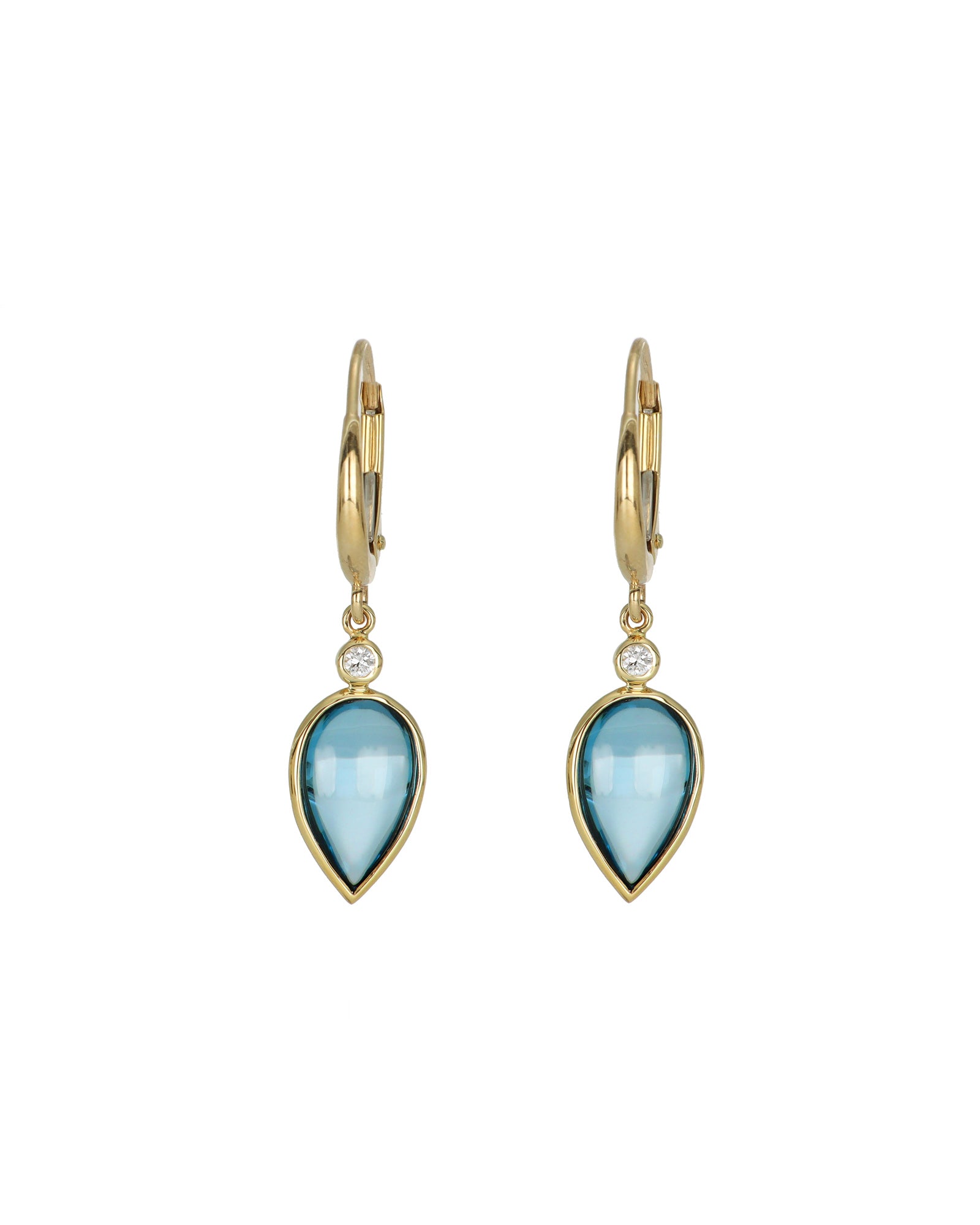 Diamond and London Blue Topaz Earrings