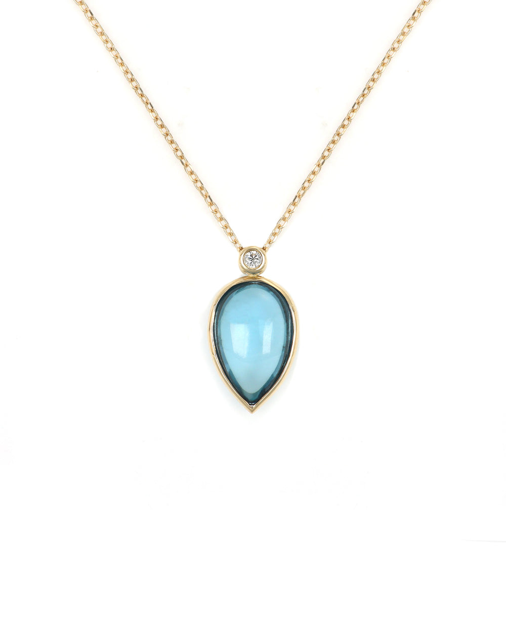 Diamond and London Blue Topaz Pendant