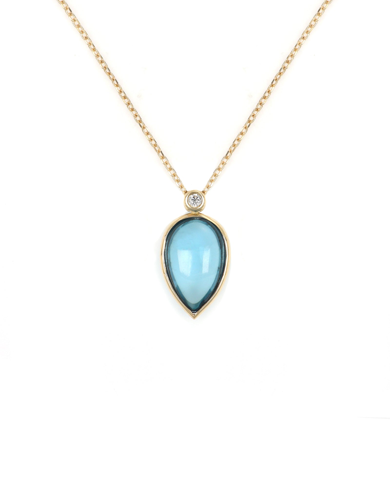 Diamond and London Blue Topaz Pendant