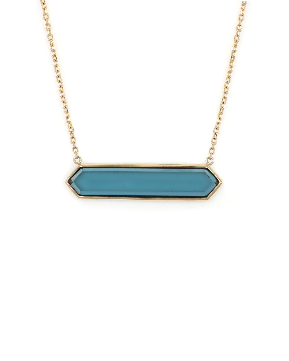 London Blue Topaz Hexagon Necklace