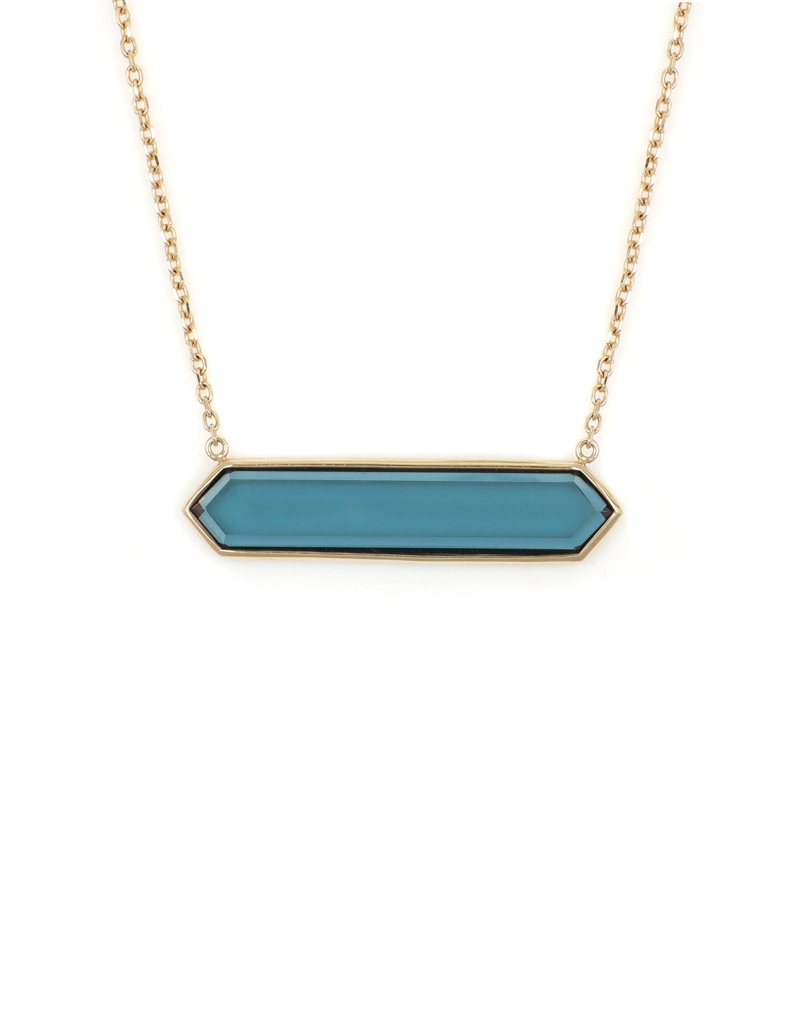 London Blue Topaz Hexagon Necklace