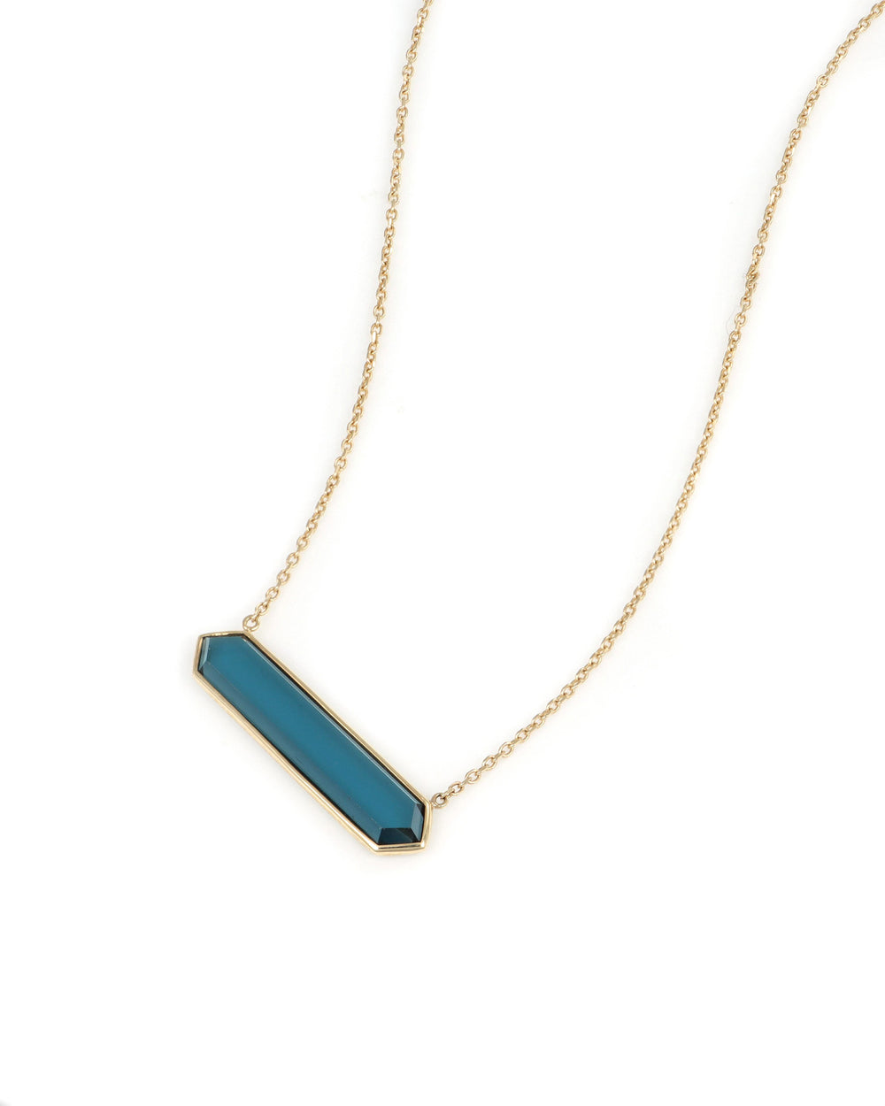 London Blue Topaz Hexagon Necklace