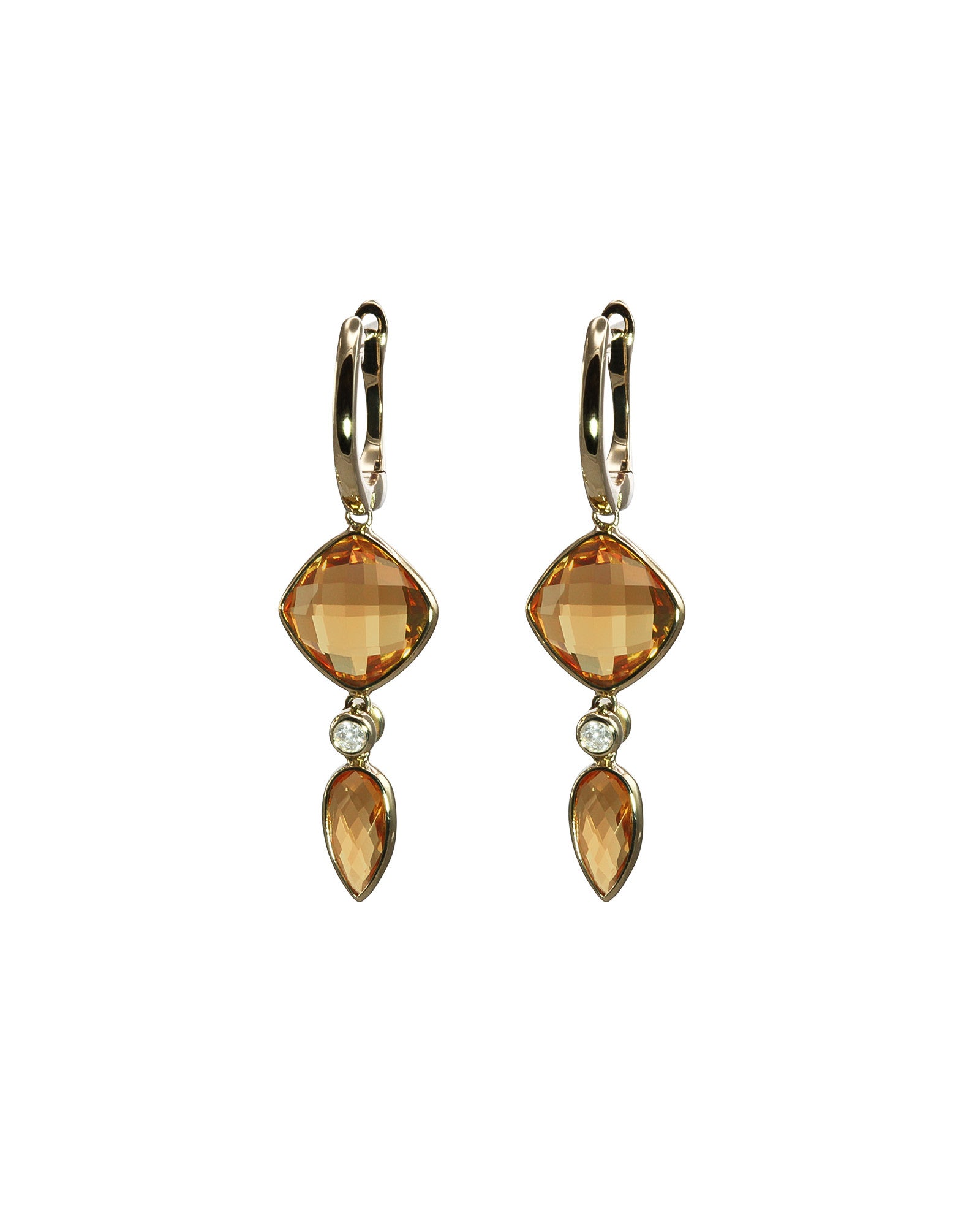 Madera Citrine and Diamond Earrings