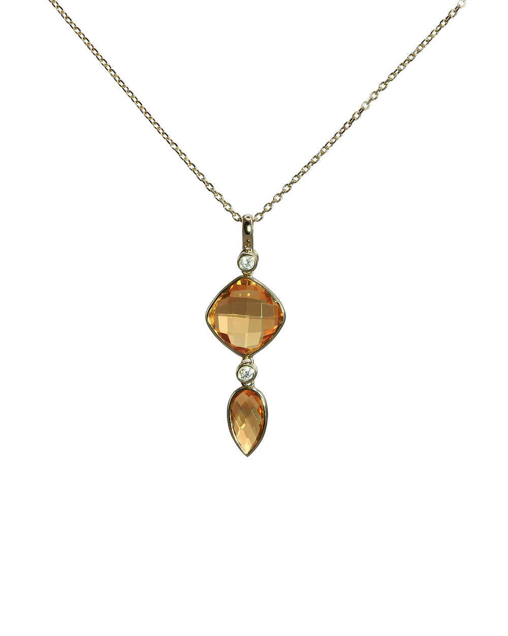 Madera Citrine and Diamond Pendant