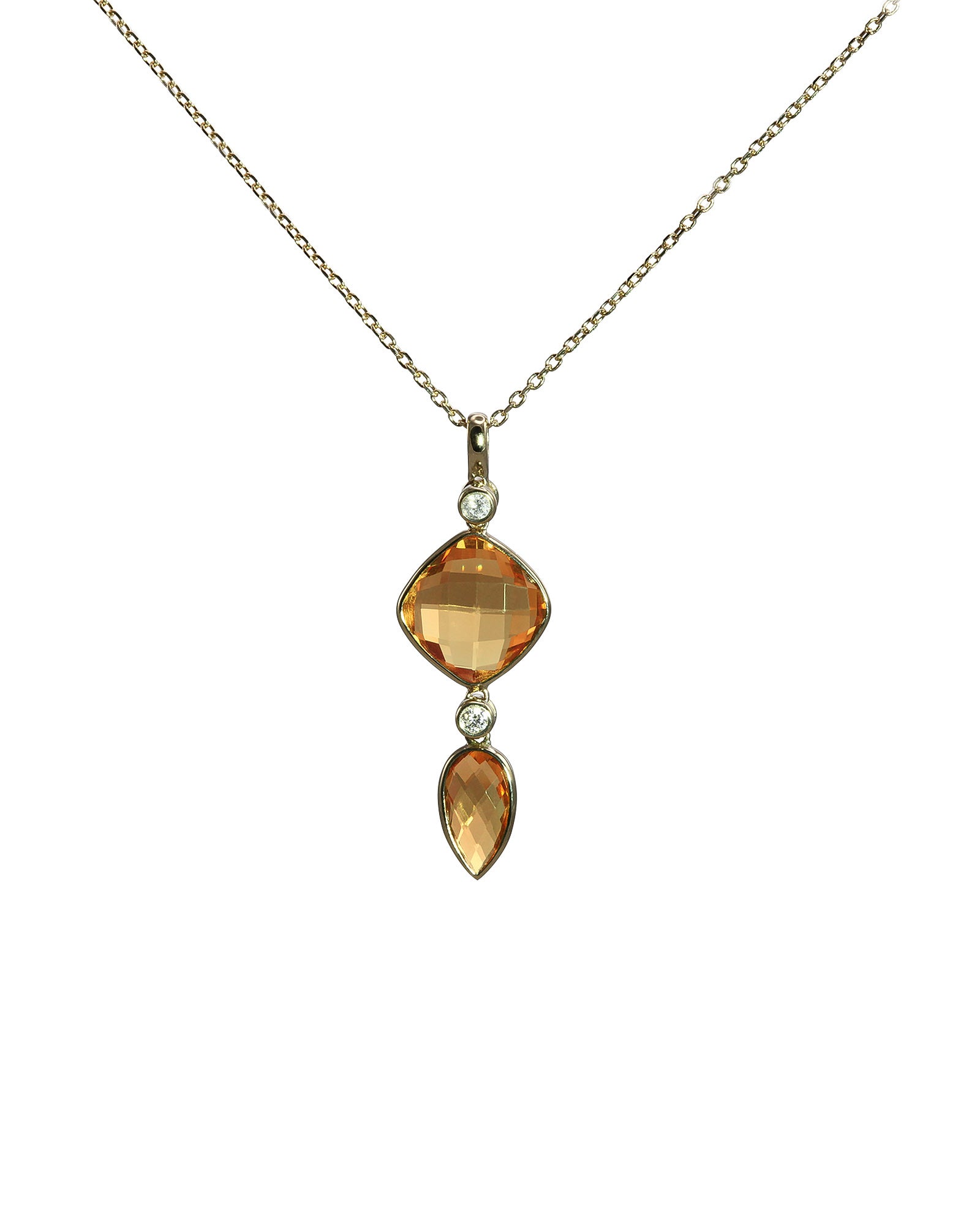 Madera Citrine and Diamond Pendant