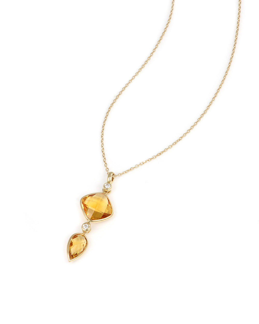 Madera Citrine and Diamond Pendant