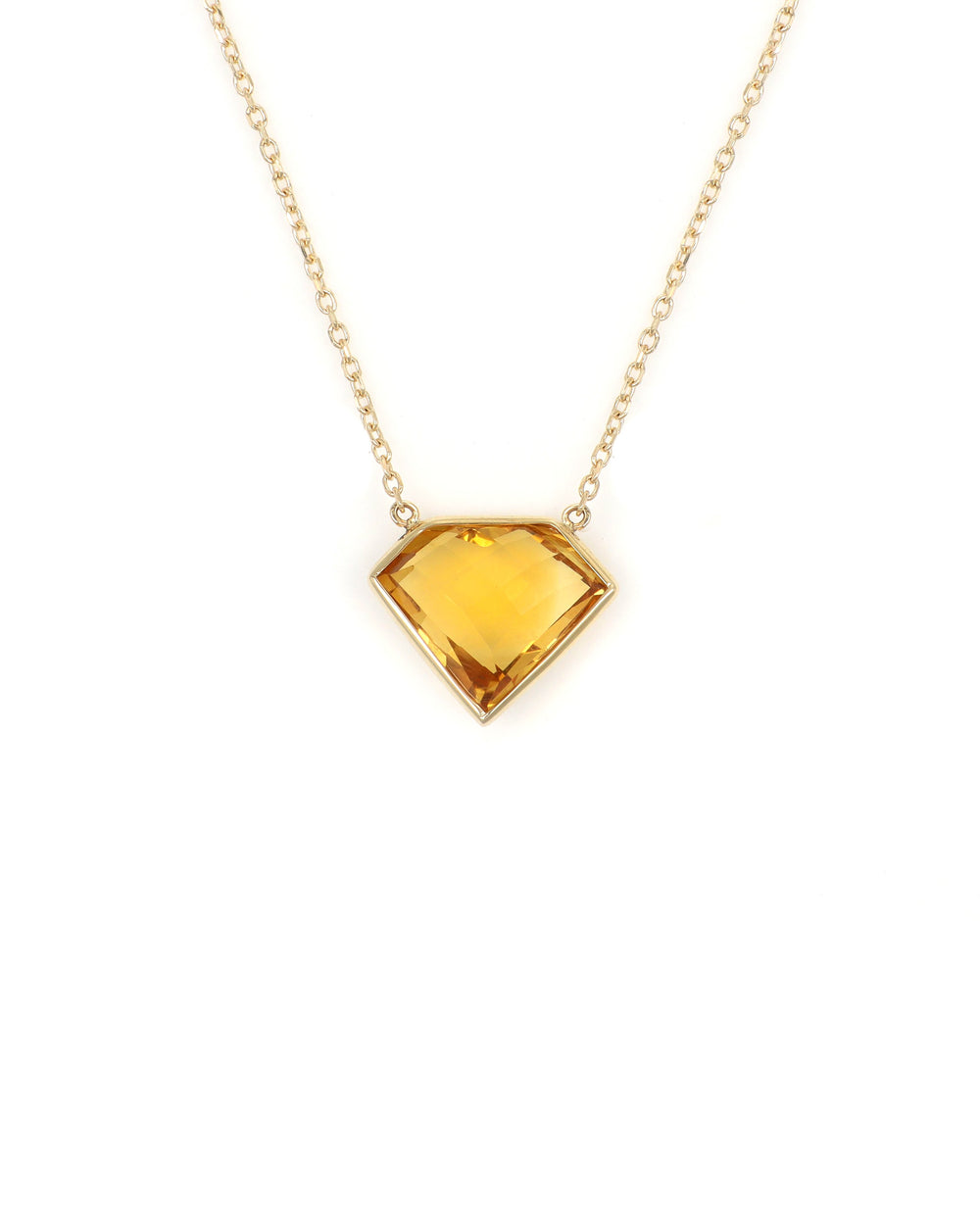 Diamond Shaped Madera Citrine Necklace