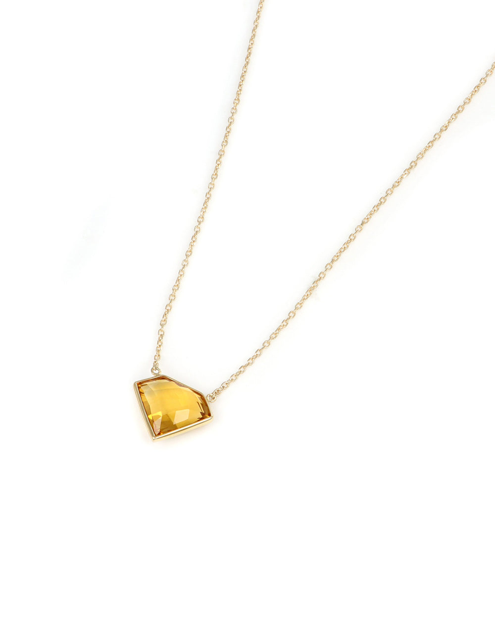 Diamond Shaped Madera Citrine Necklace