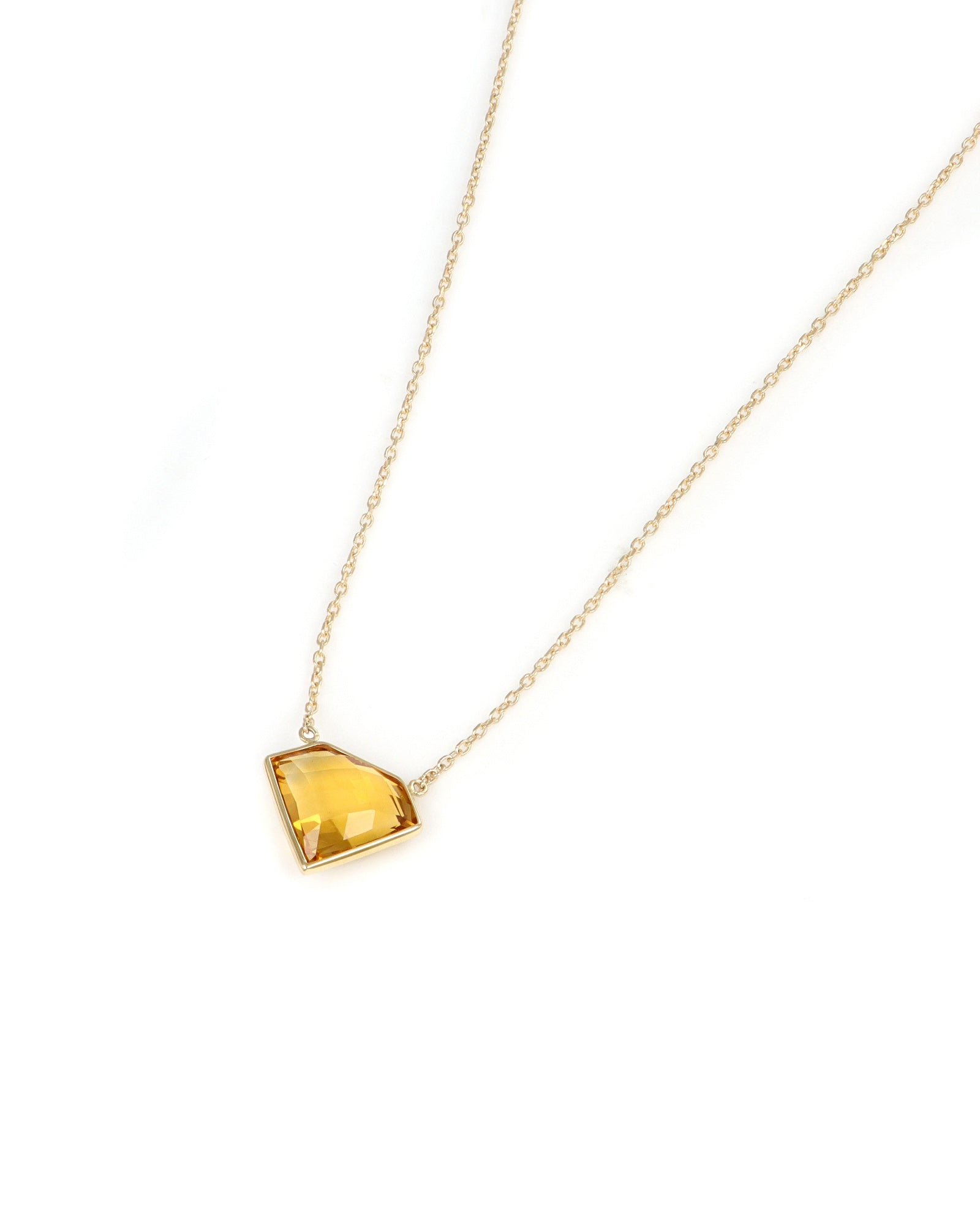 Diamond Shaped Madera Citrine Necklace