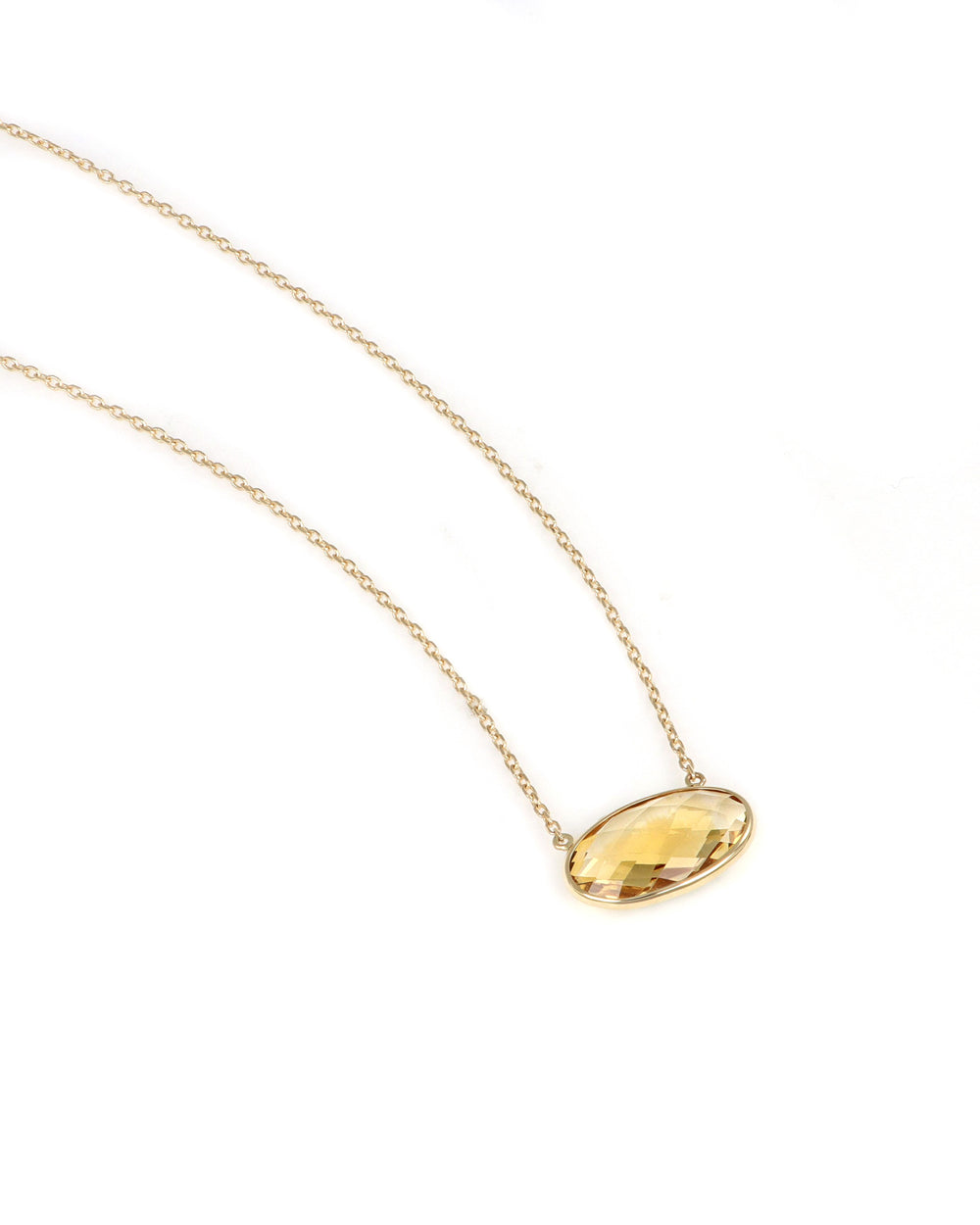 Faceted Oval Citrine Necklace