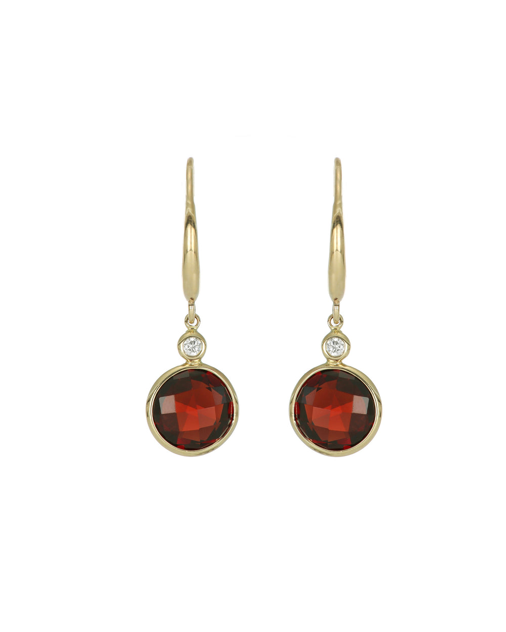 Round Garnet Earrings