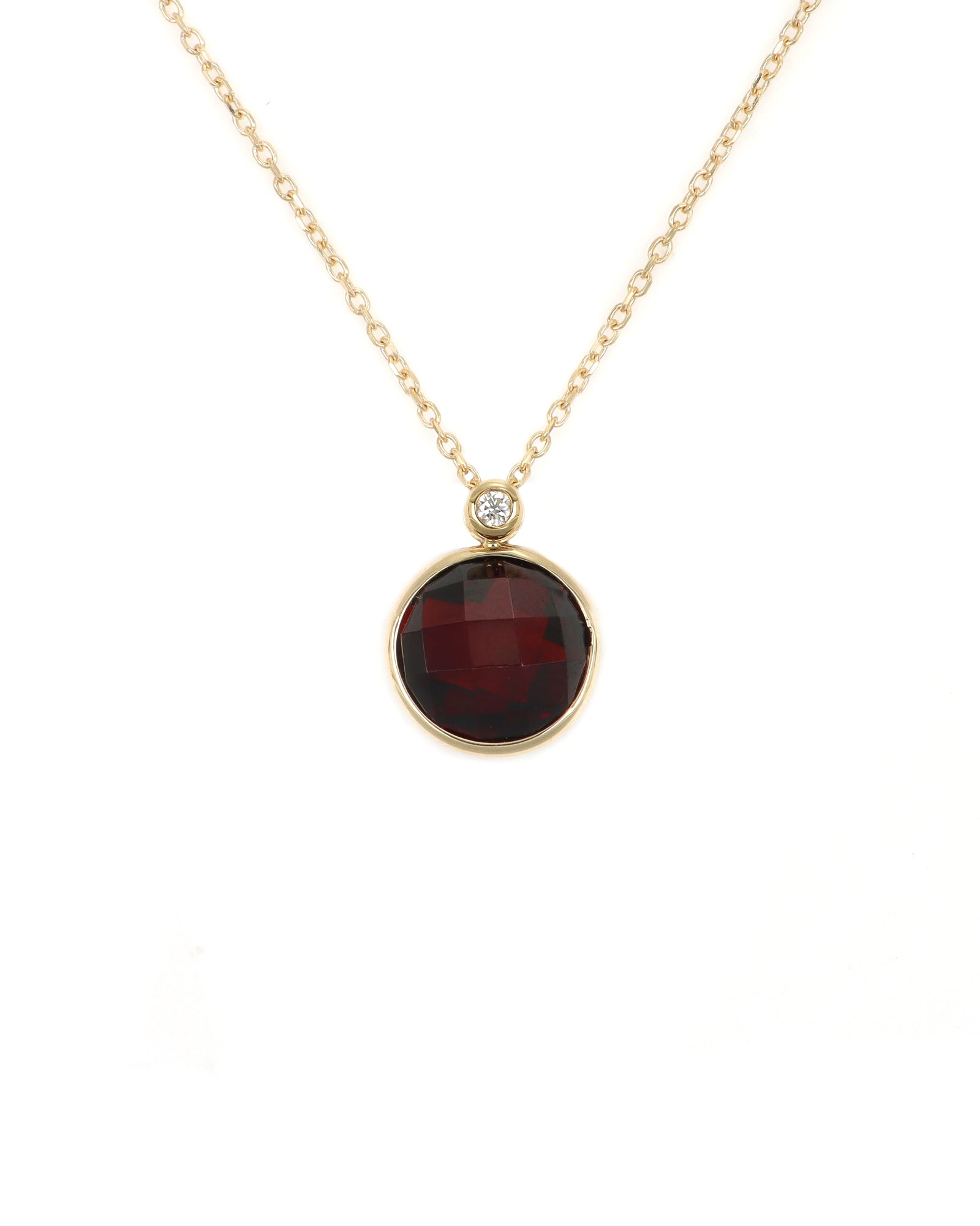 Checkered Garnet Necklace