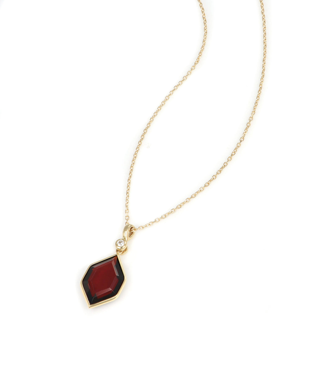 Garnet Hexagon Pendant