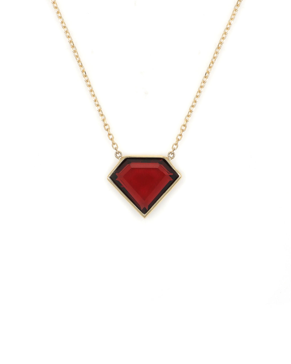 Diamond Shaped Garnet Necklace