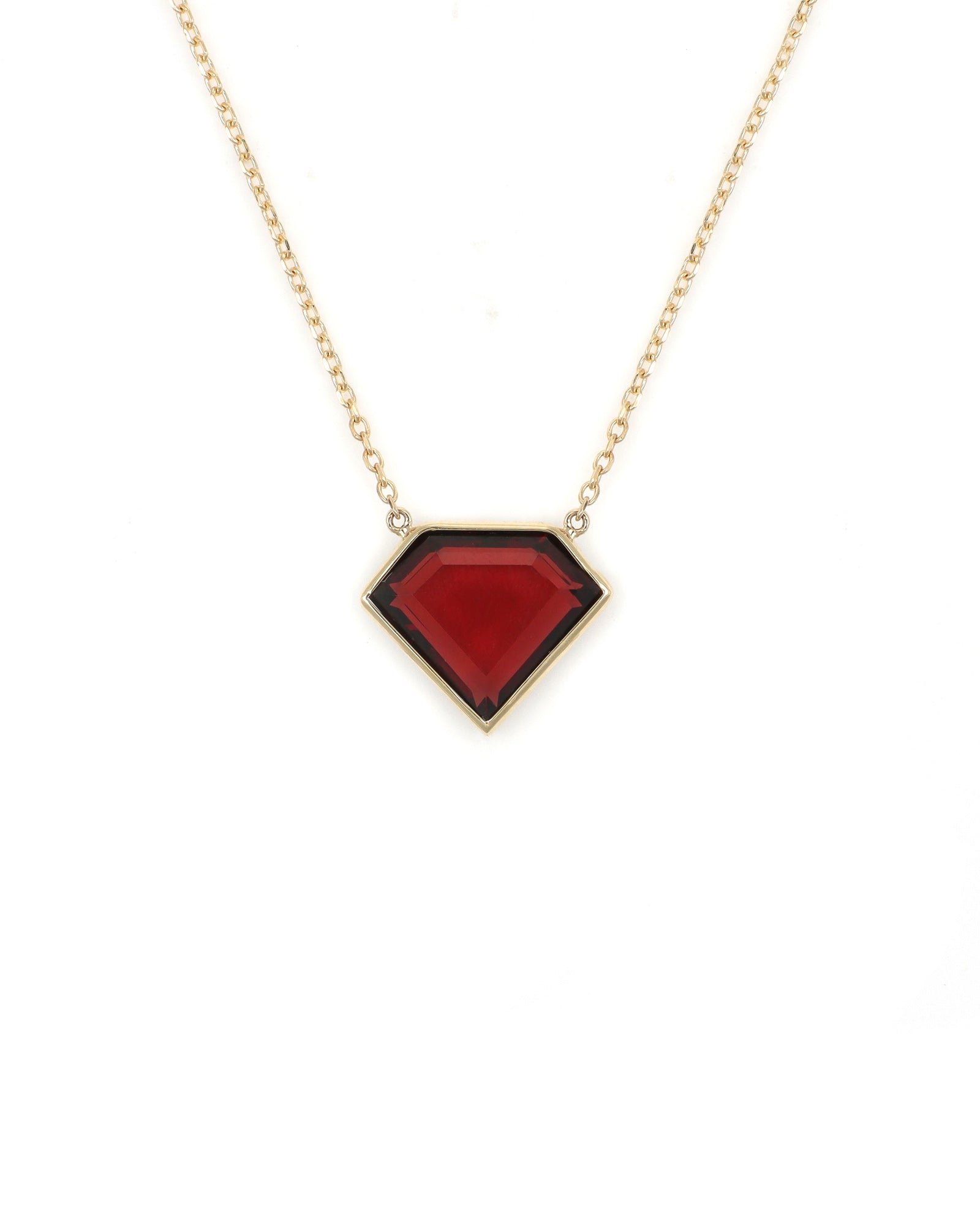 Diamond Shaped Garnet Necklace