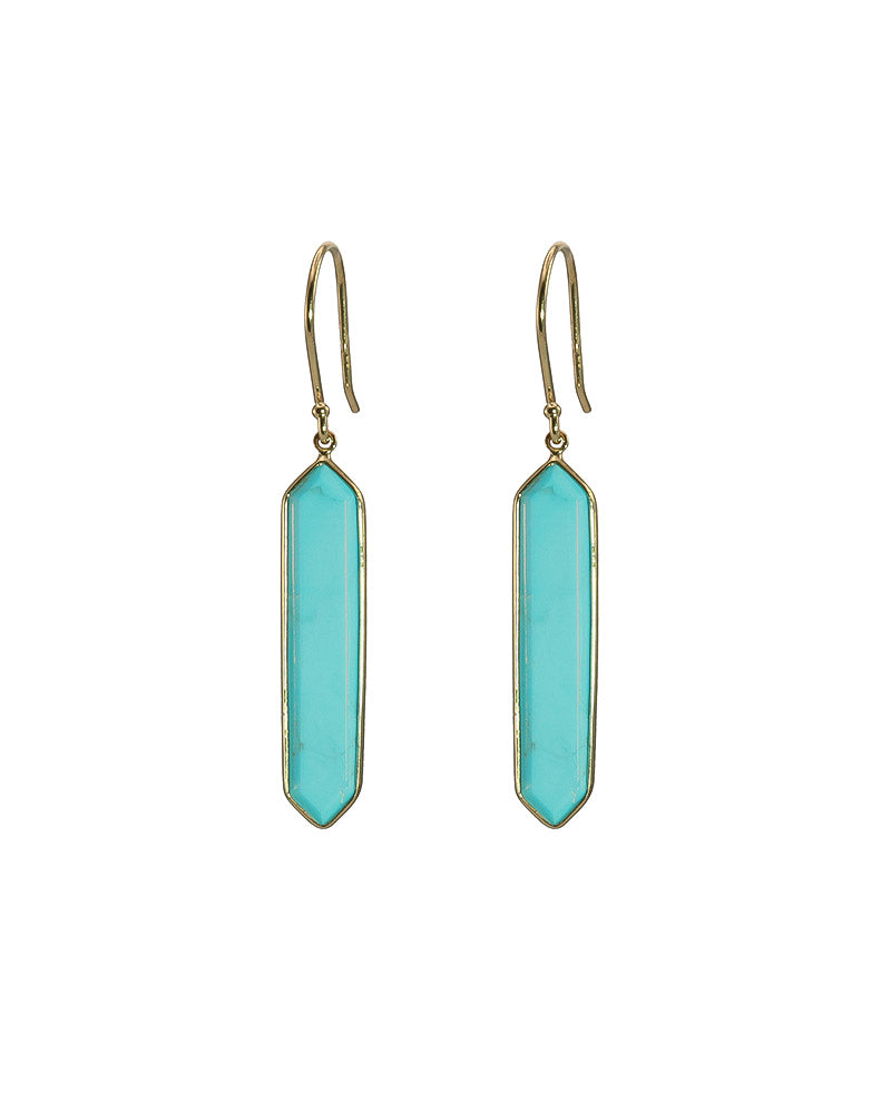 Elongated Turquoise Earrings