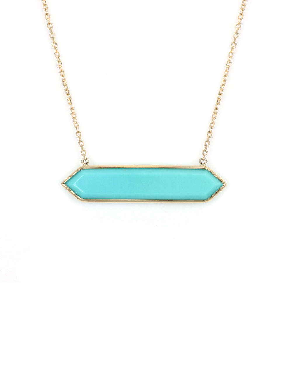 Elongated Hexagon Turquoise Necklace