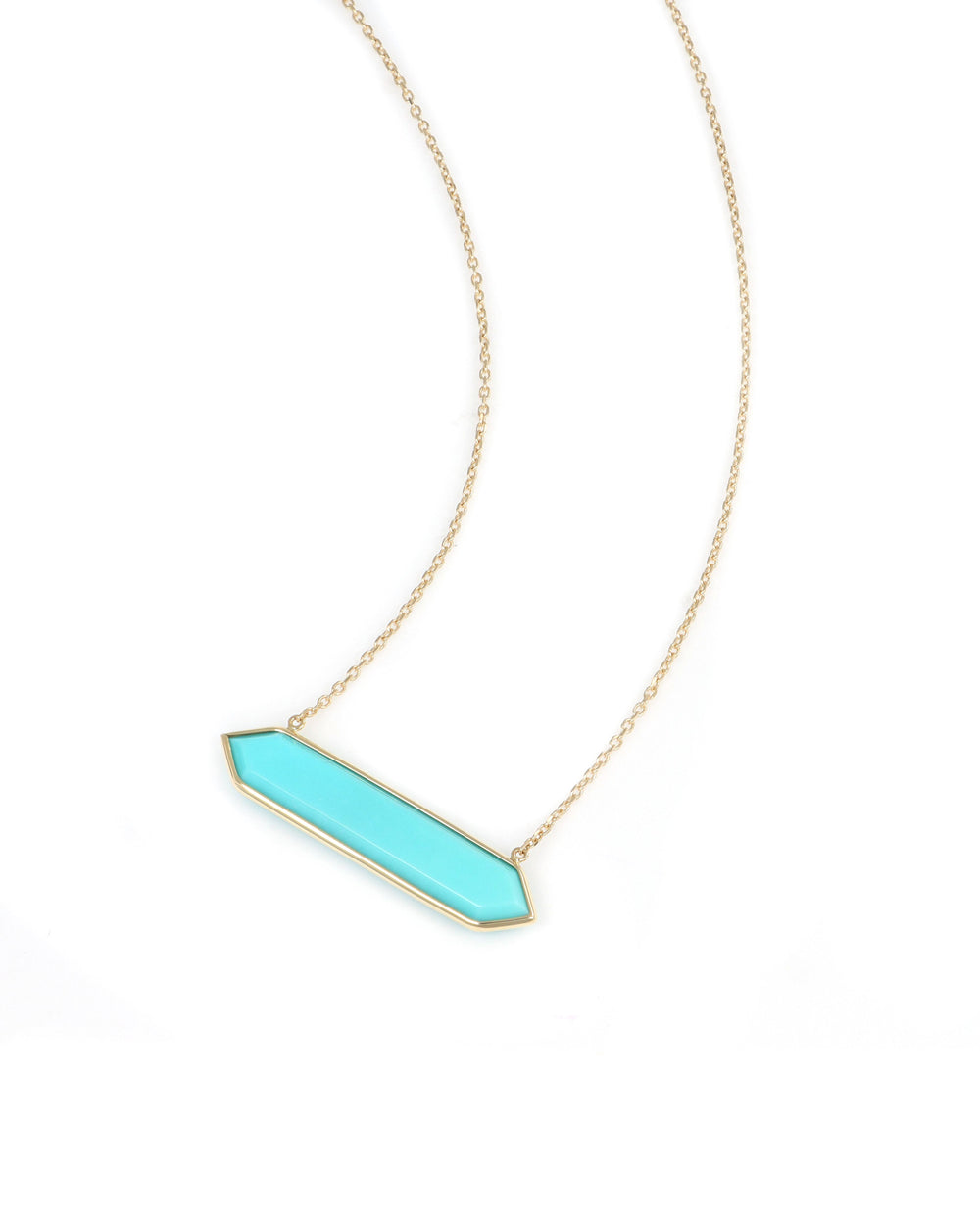Elongated Hexagon Turquoise Necklace