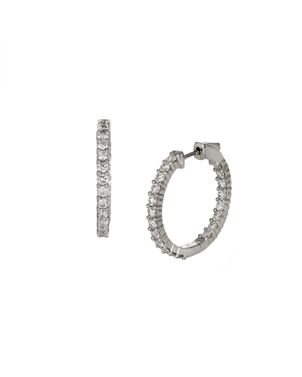 14kw Lab Diamond In-Out Hoops