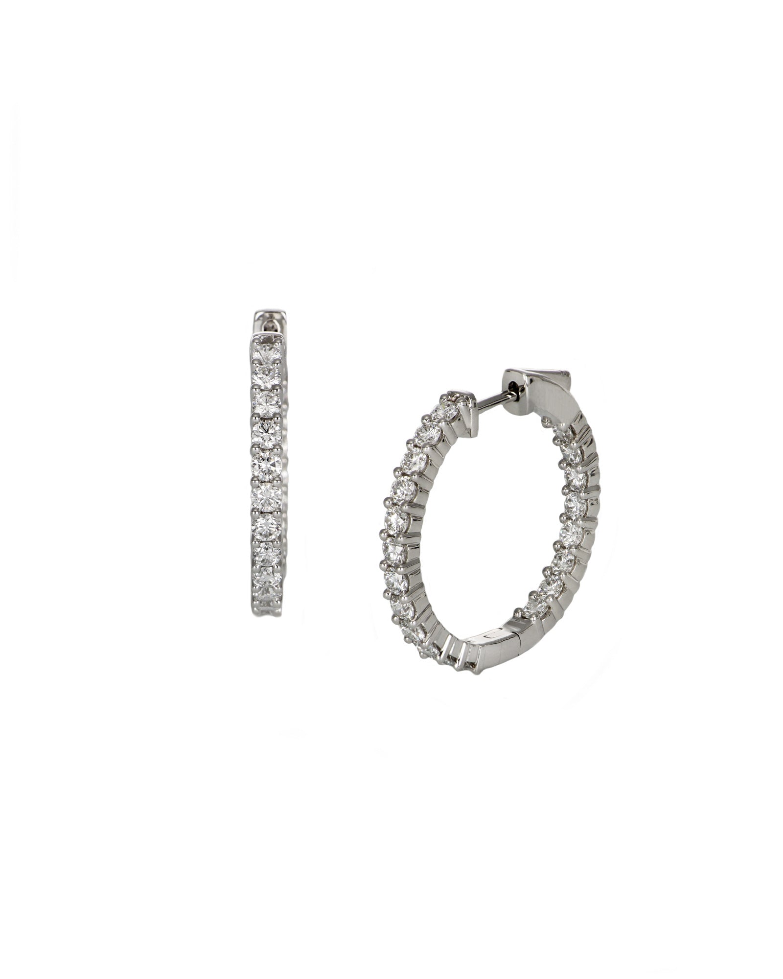 14kw Lab Diamond In-Out Hoops