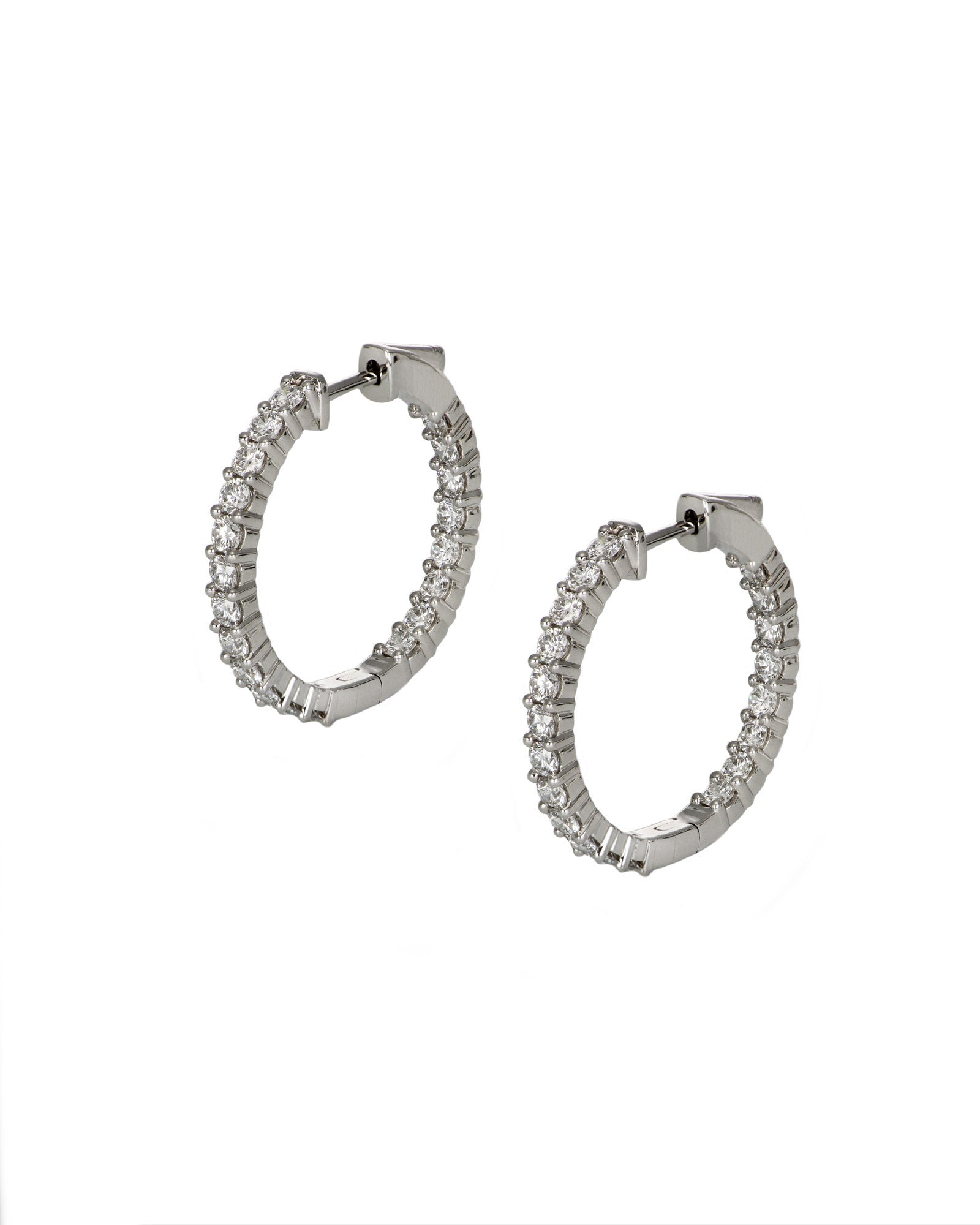 14kw Lab Diamond In-Out Hoops