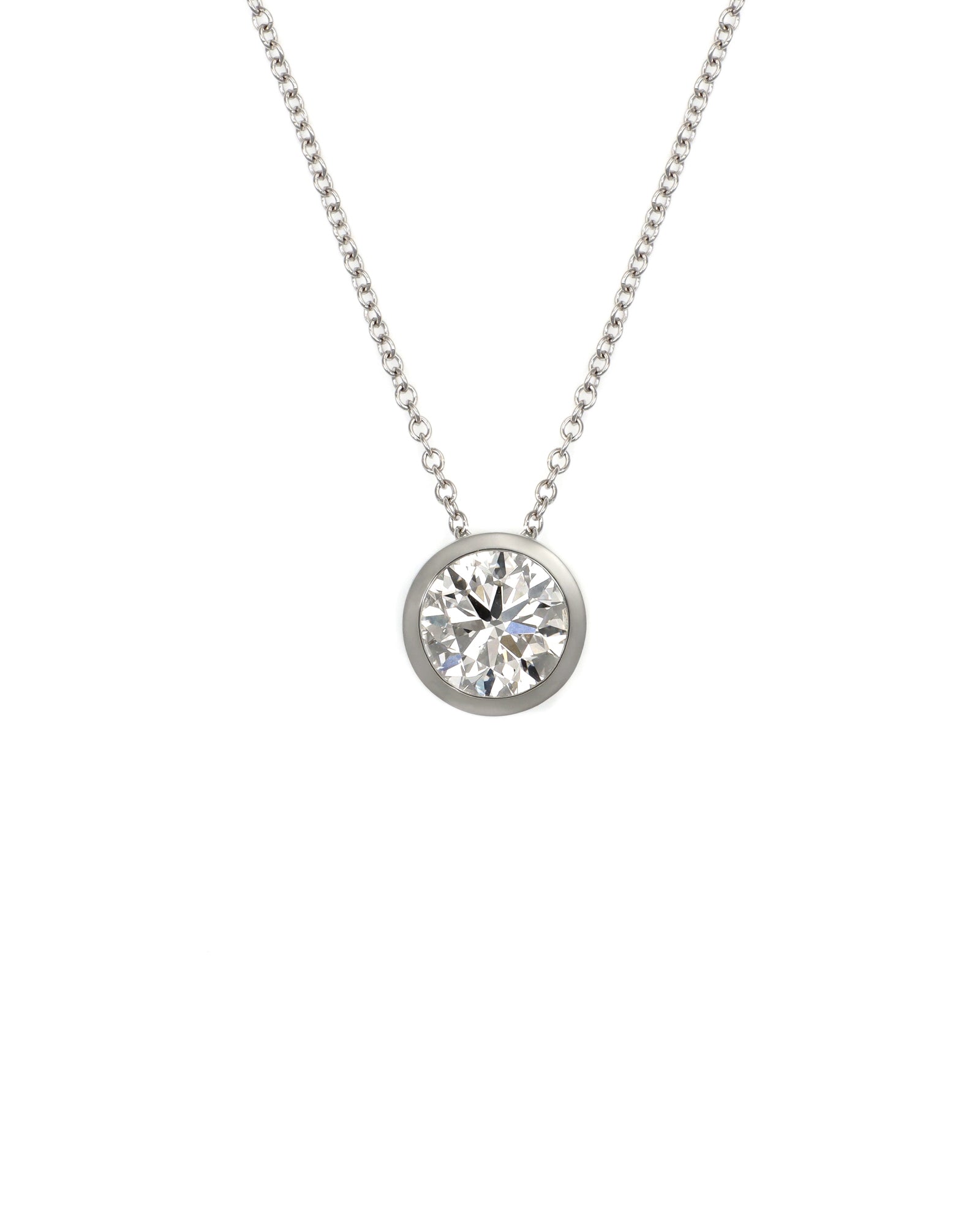 2.00ctw Lab Diamond Bezel Pendant