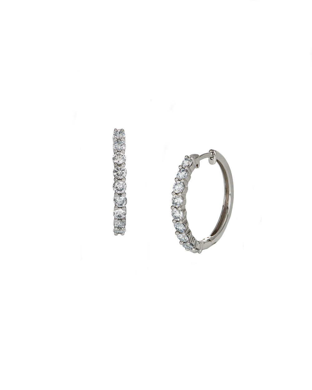Lab Diamond Half-Set Hoops