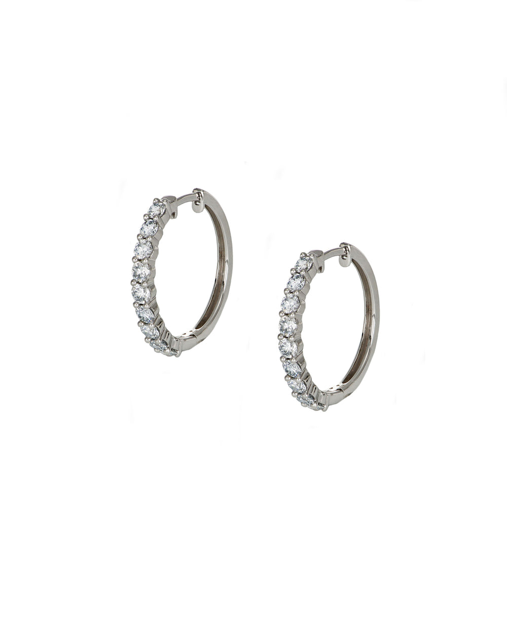 Lab Diamond Half-Set Hoops