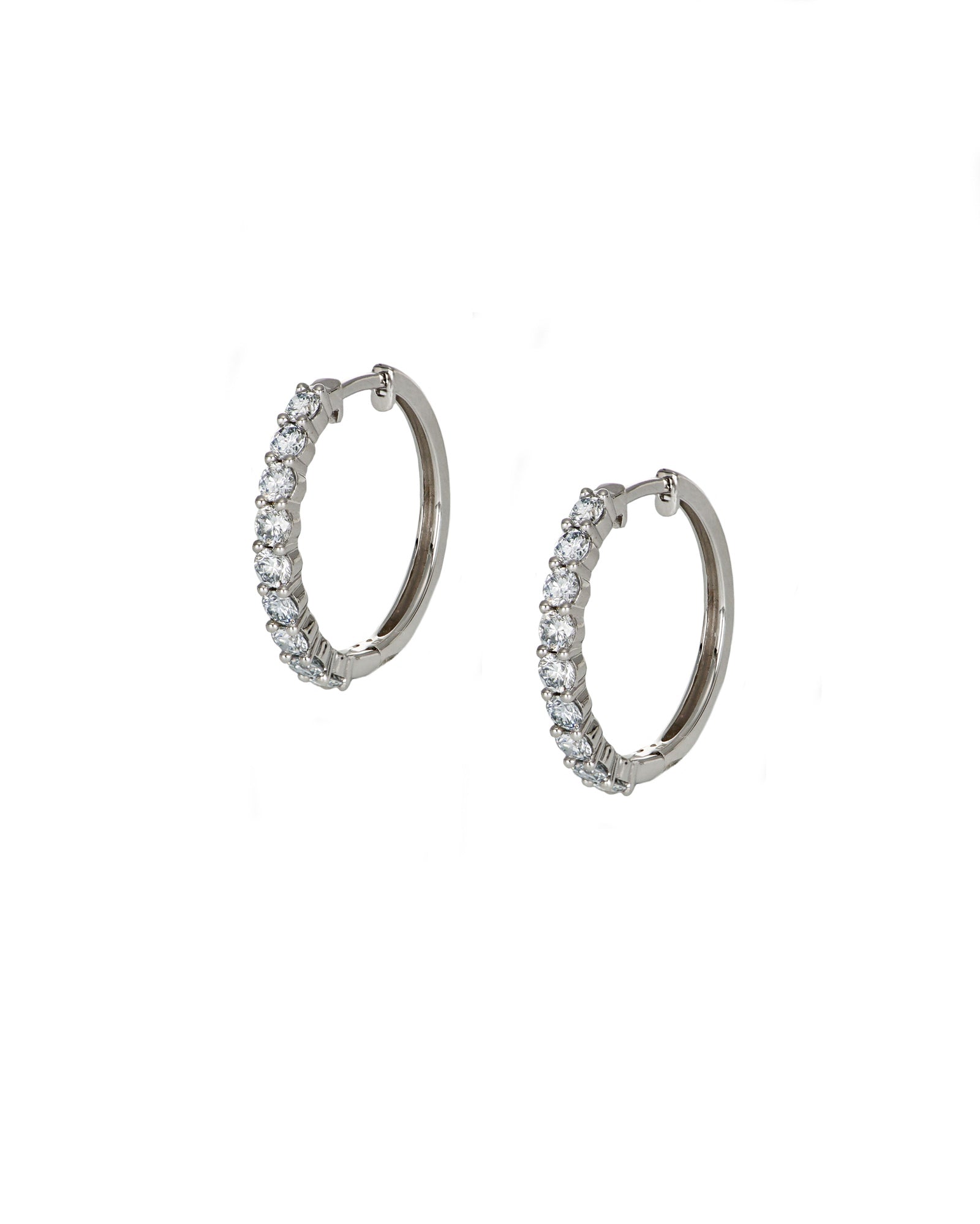 Lab Diamond Half-Set Hoops