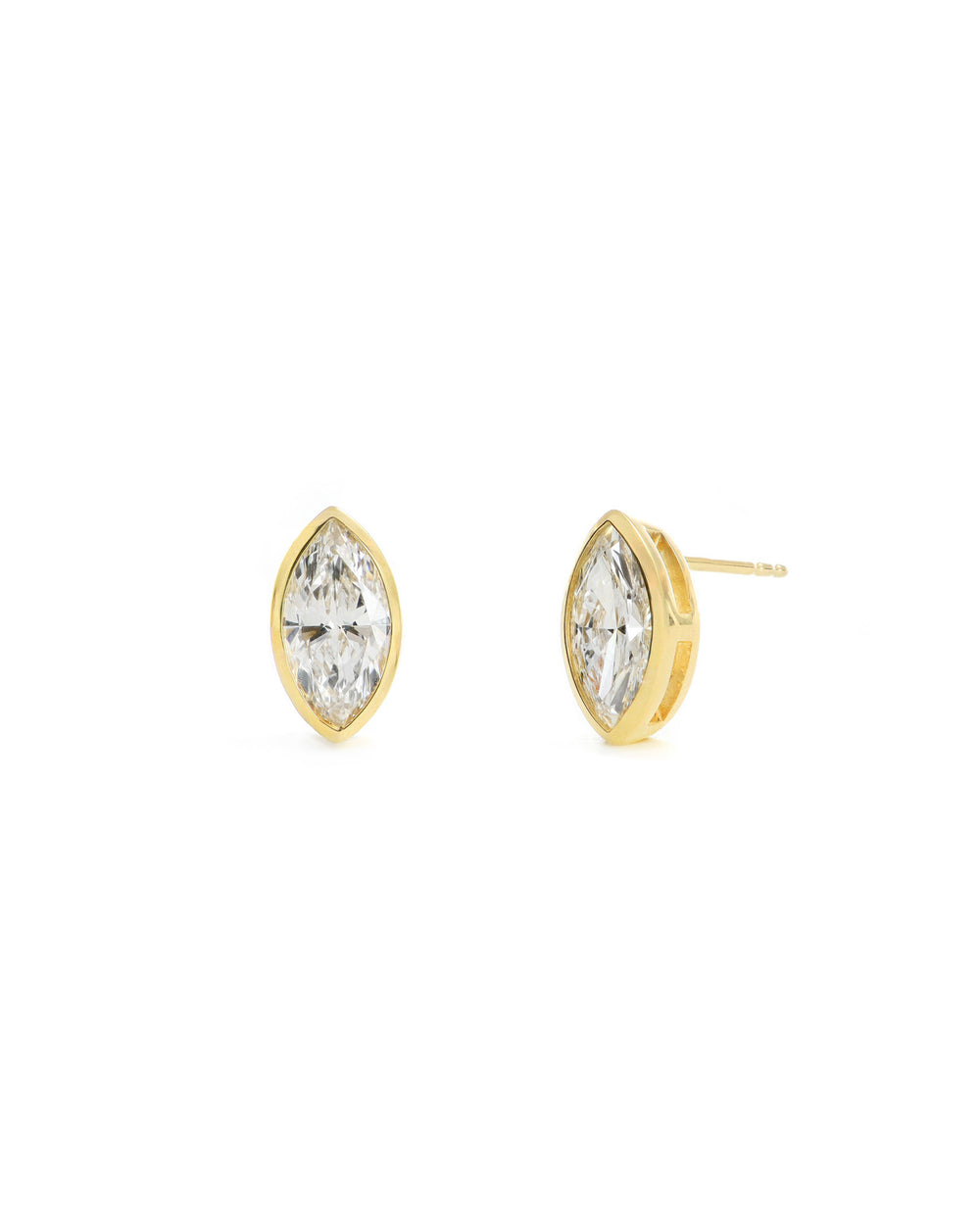 Bezel Set Marquise Lab Diamond Studs