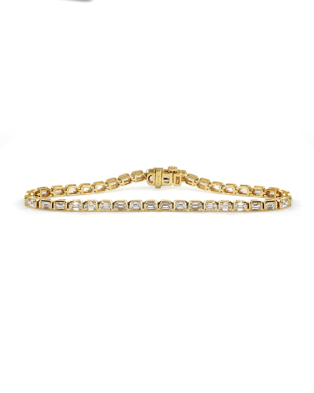 4.92ctw Bezel Emerald Lab Diamond Tennis Bracelet