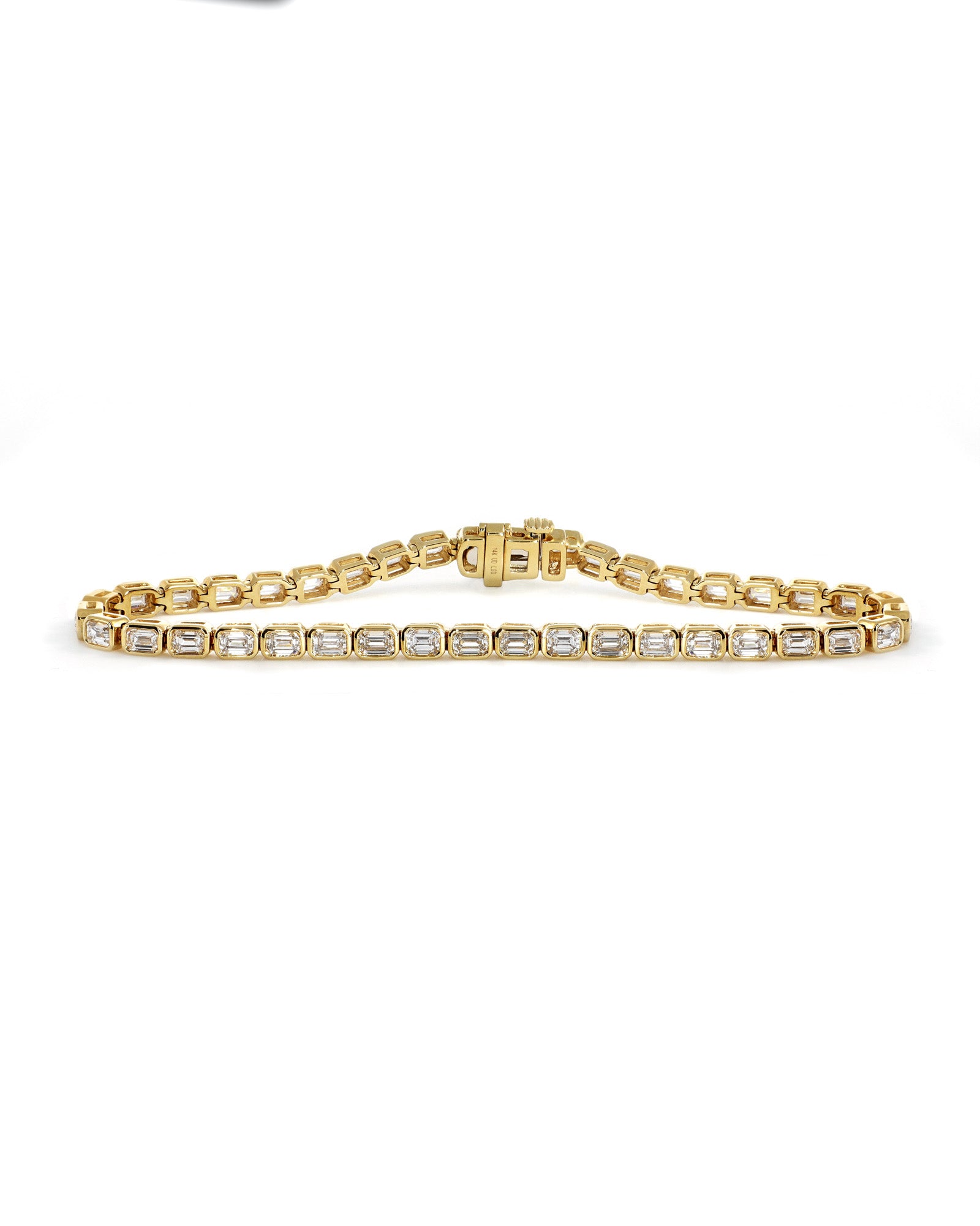 4.92ctw Bezel Emerald Lab Diamond Tennis Bracelet