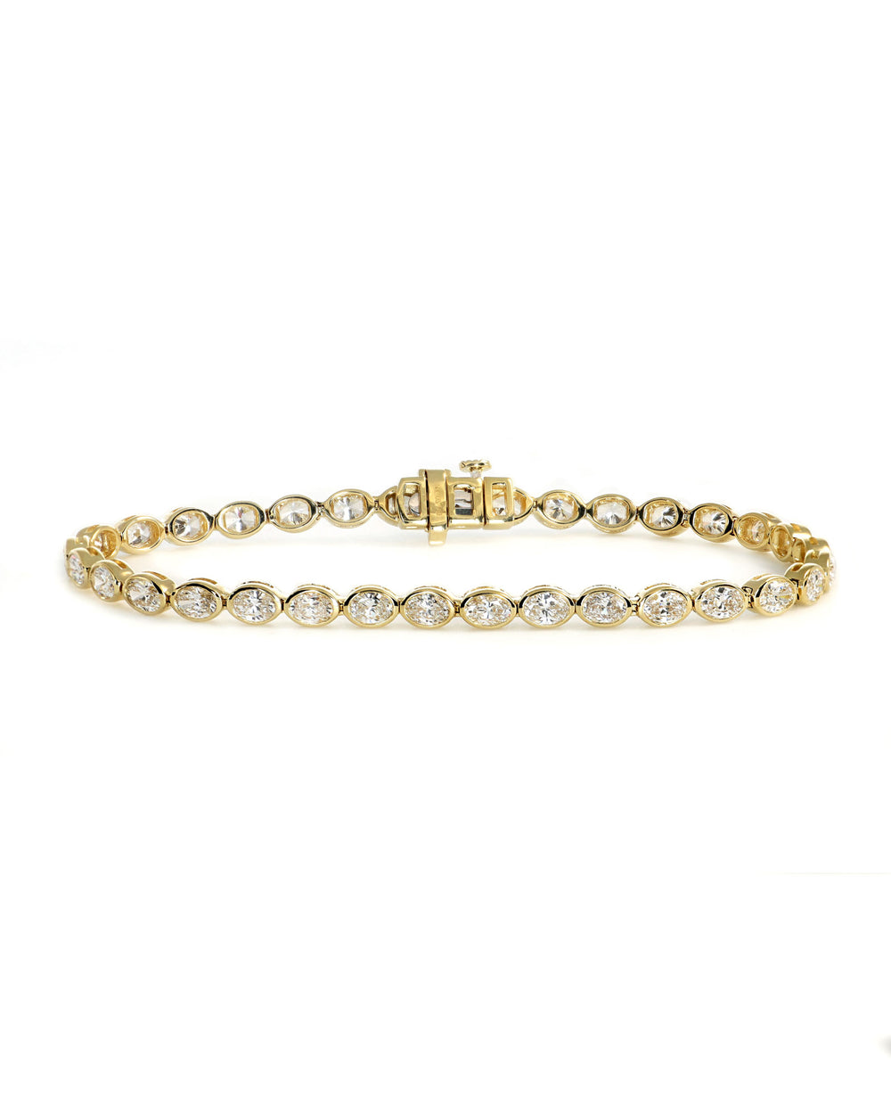 4.95ctw Bezel Set Oval Tennis Bracelet