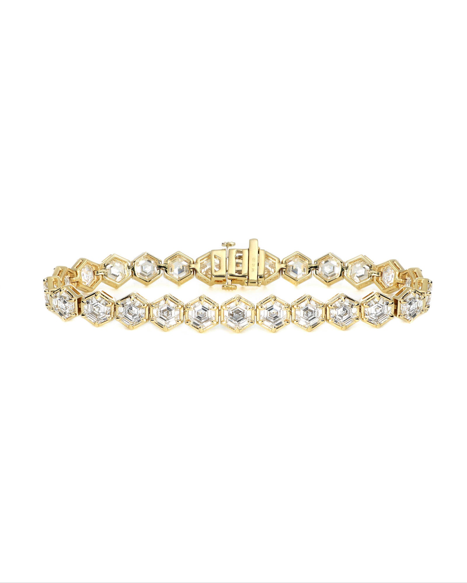 19.50ctw Hexagon Lab Diamond Tennis Bracelet