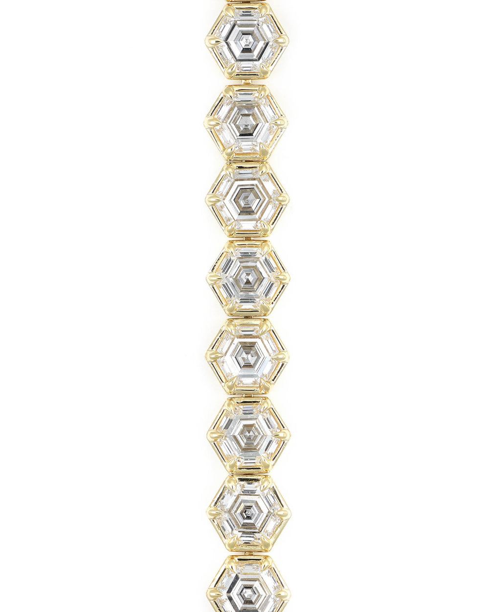 19.50ctw Hexagon Lab Diamond Tennis Bracelet