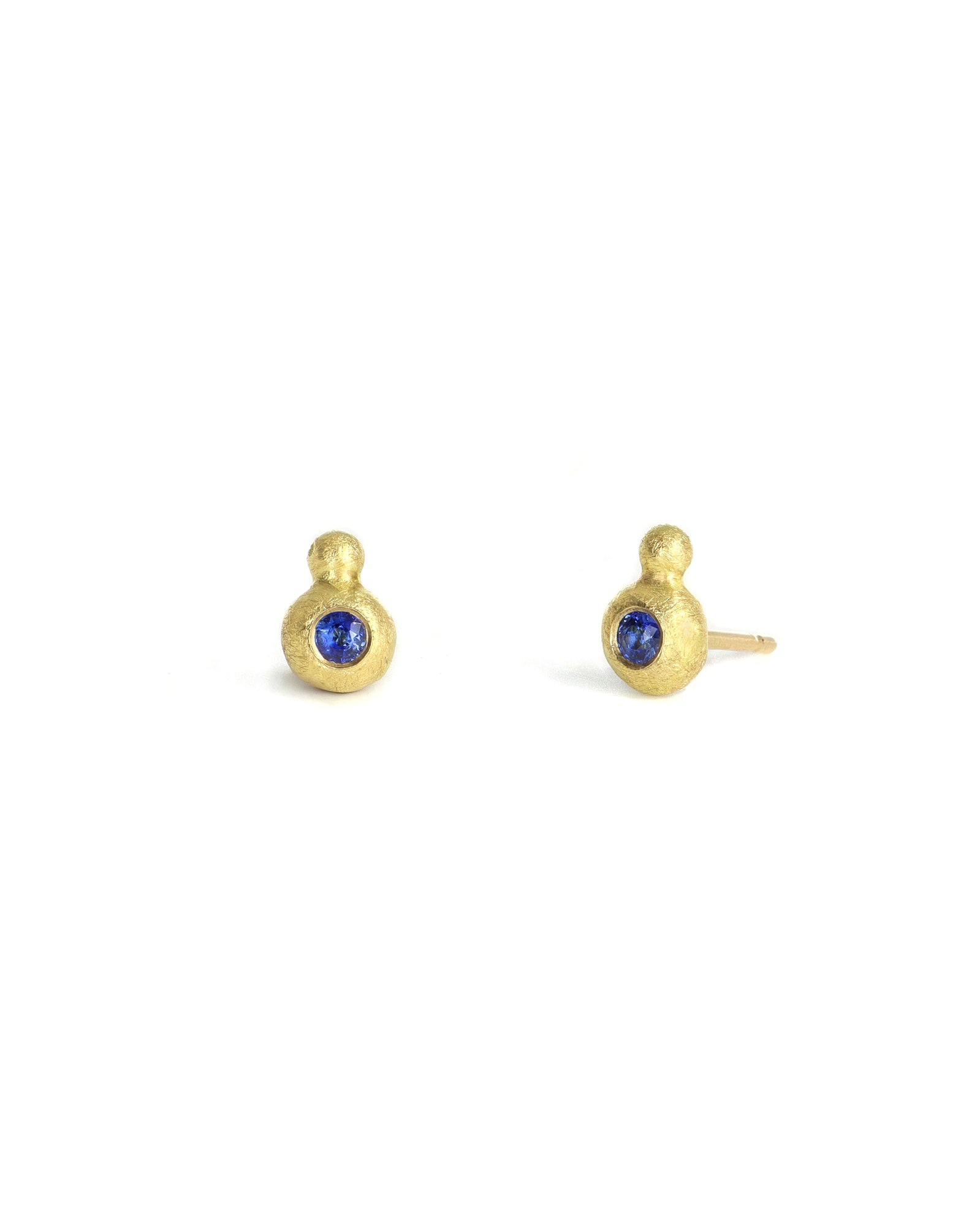 Gold Bubble Sapphire Studs