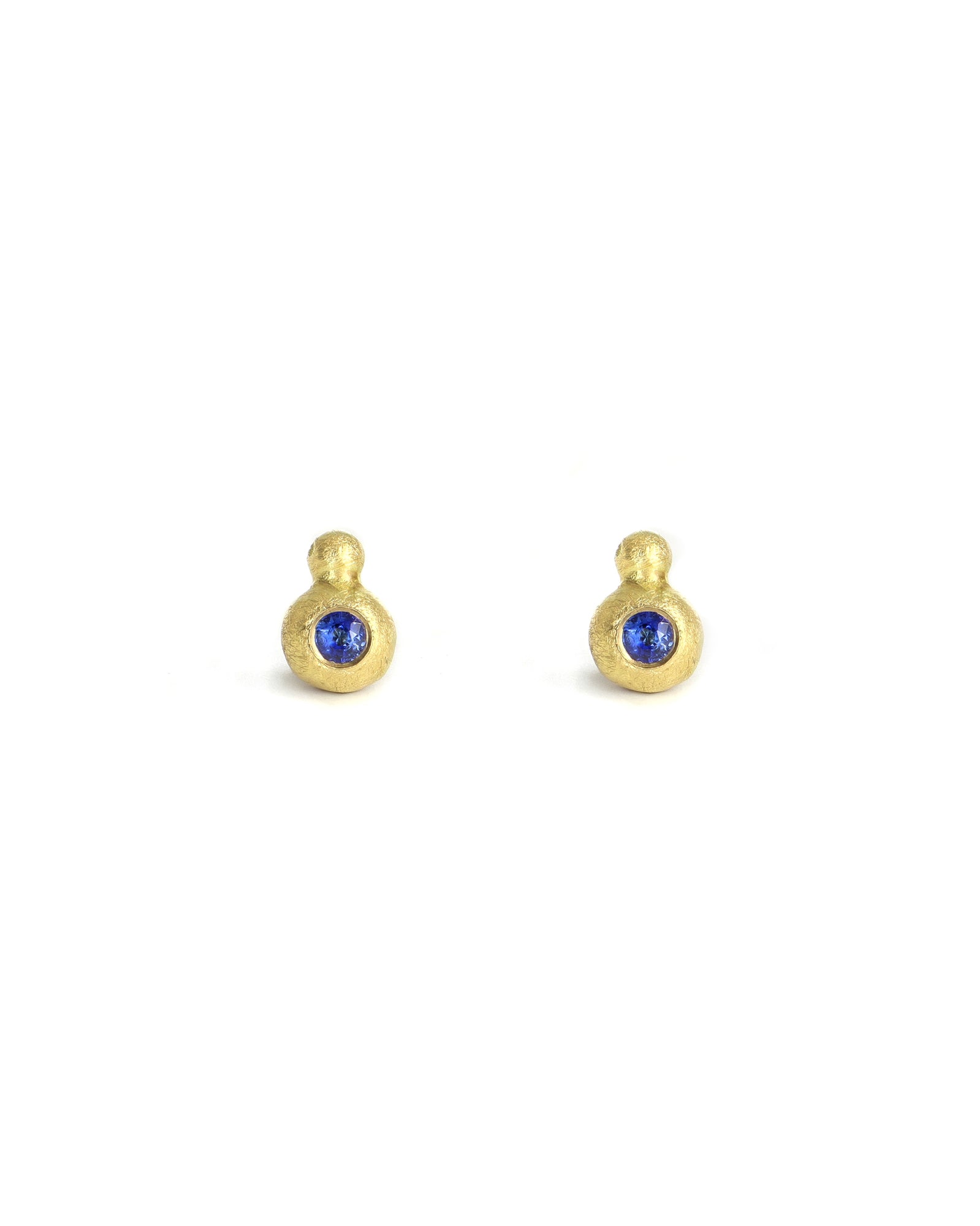 Gold Bubble Sapphire Studs