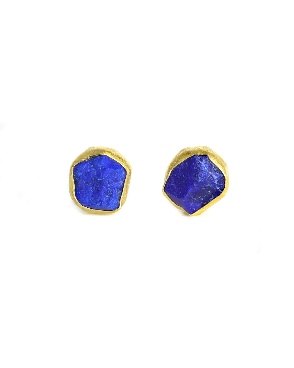 Raw-Cut Lapis Studs