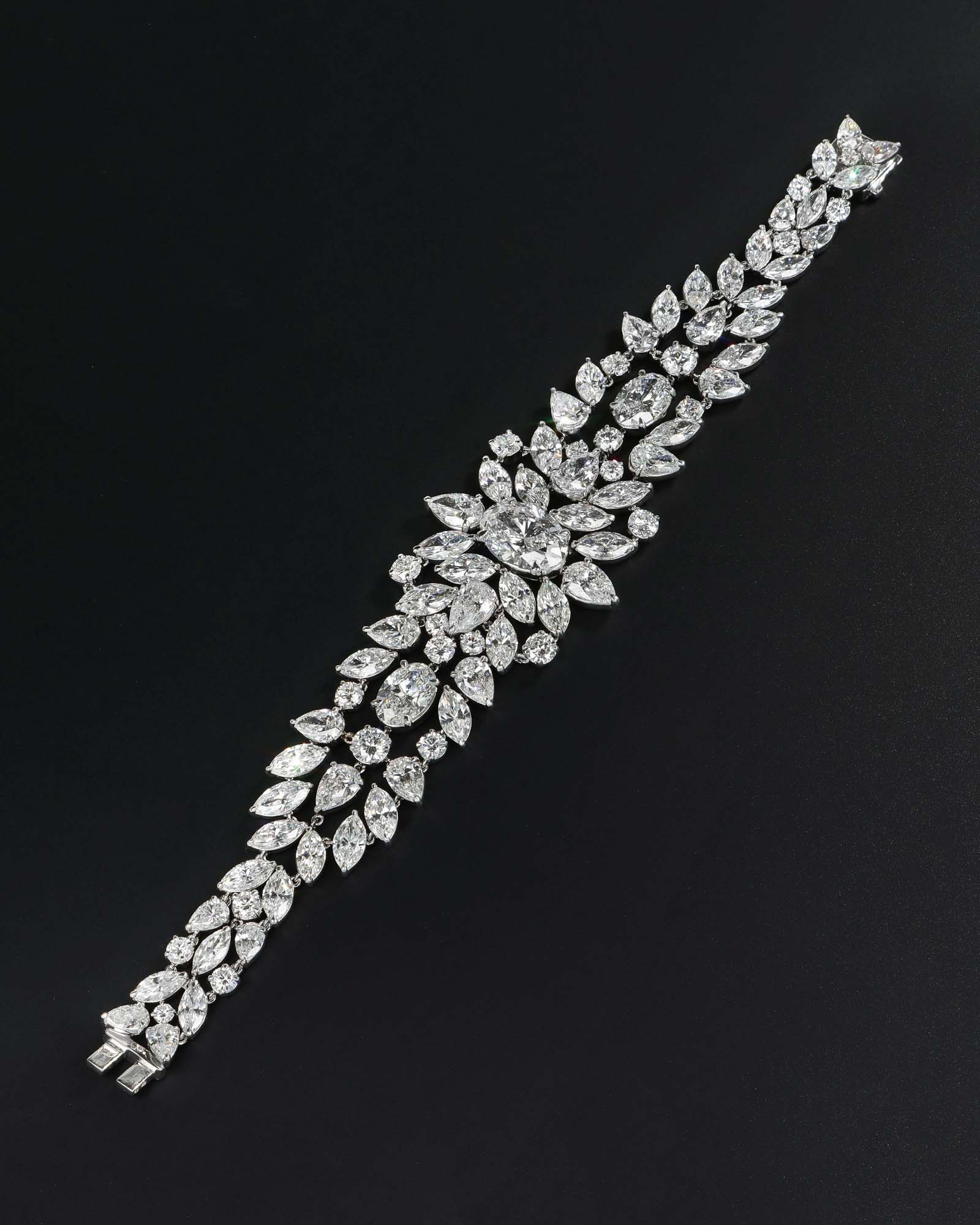 Radiating Pear Lab Diamond Tennis Bracelet