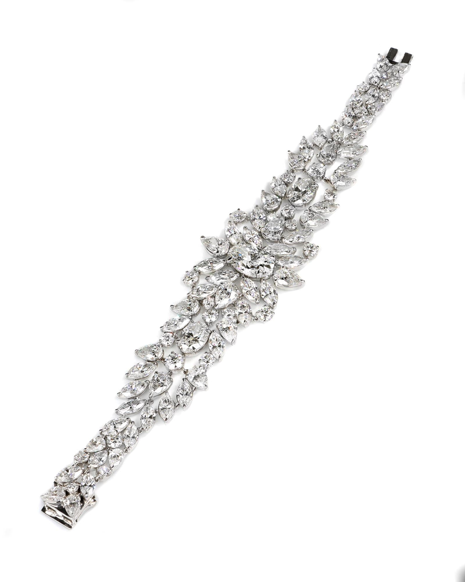 Radiating Pear Lab Diamond Tennis Bracelet