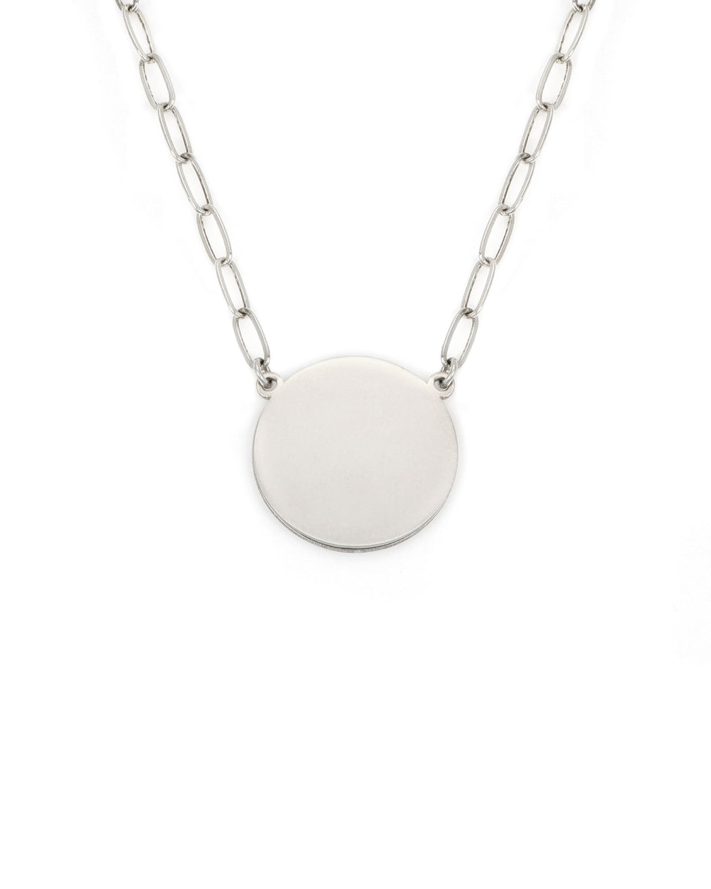 Engravable Sterling Silver Disc Necklace