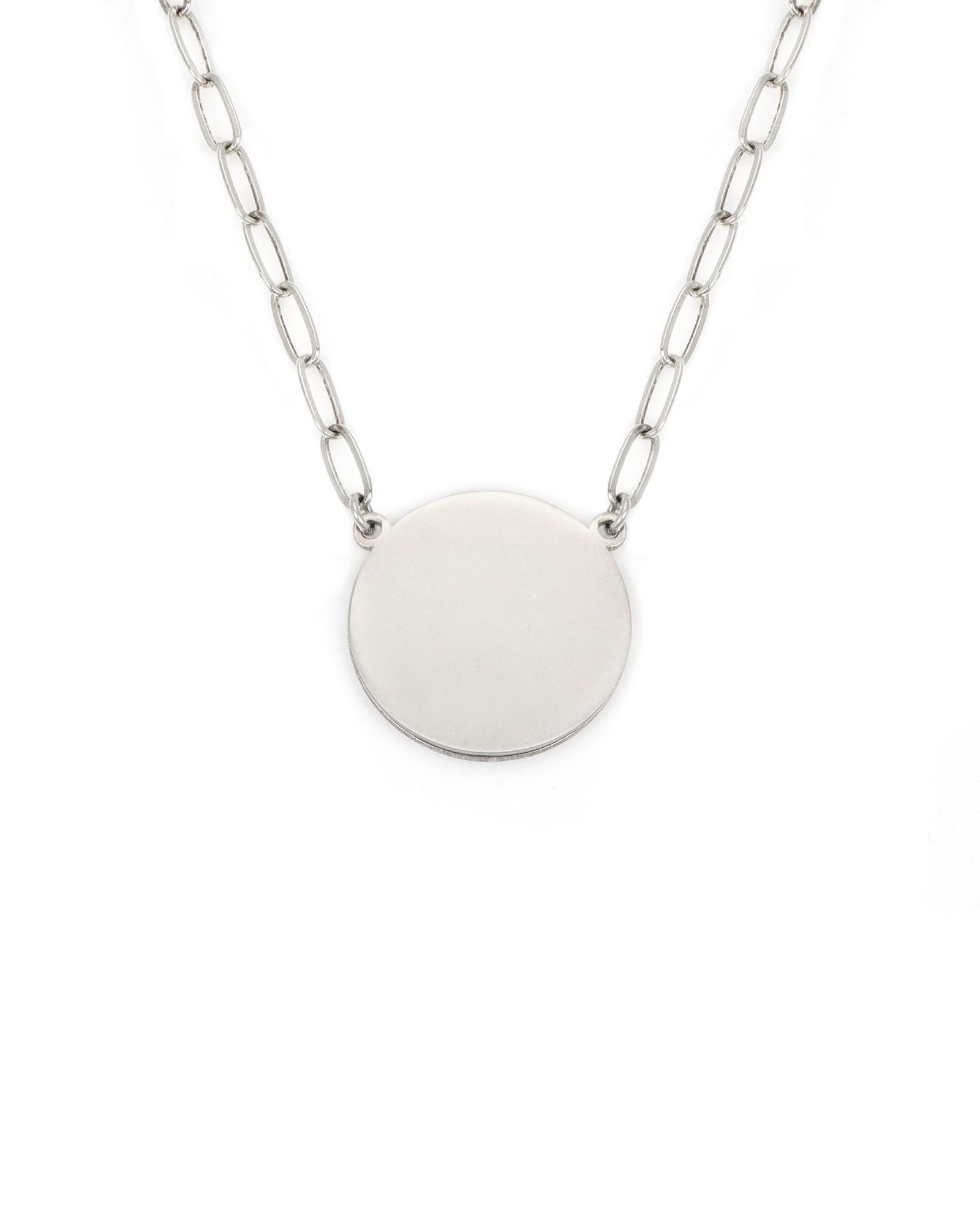 Engravable Sterling Silver Disc Necklace