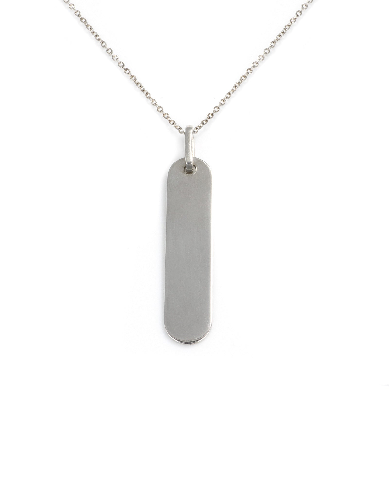 Engravable Sterling Silver Bar Pendant