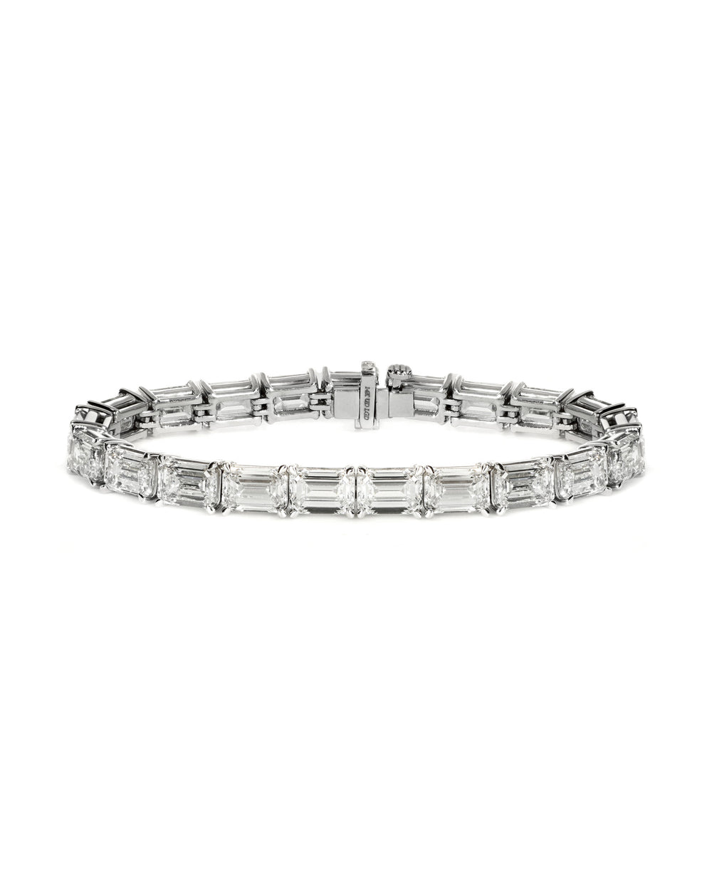 34.02ctw Emerald Cut Lab Diamond Bracelet
