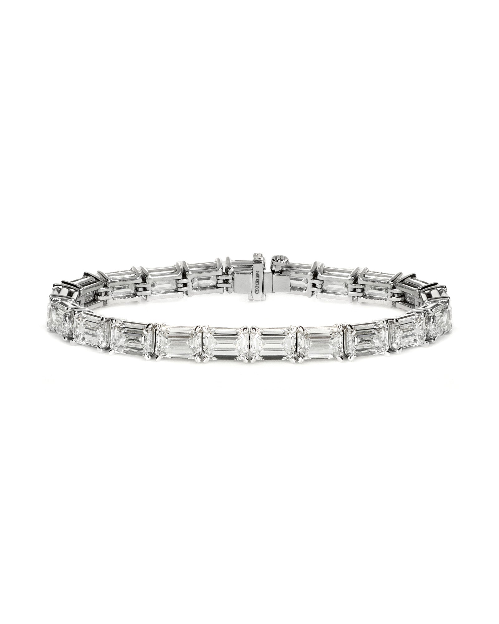 34.02ctw Emerald Cut Lab Diamond Bracelet